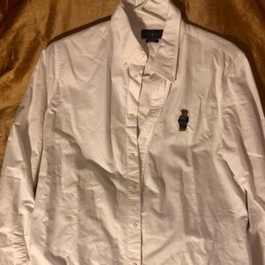 Polo by Ralph Lauren White/Bear Emblem Size XL